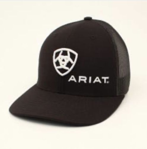 ARIAT MENS CAP SHIELD BLACK