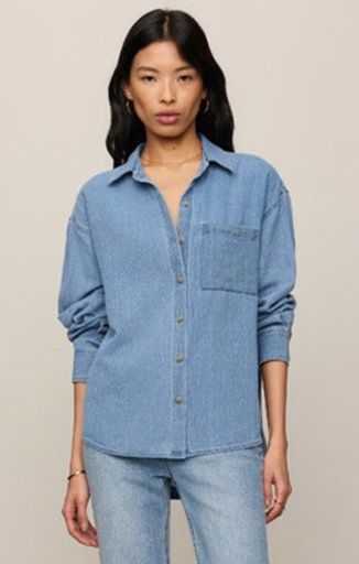 Z Supply THE PERFECT TWILL BUTTON UP, Size: XS
