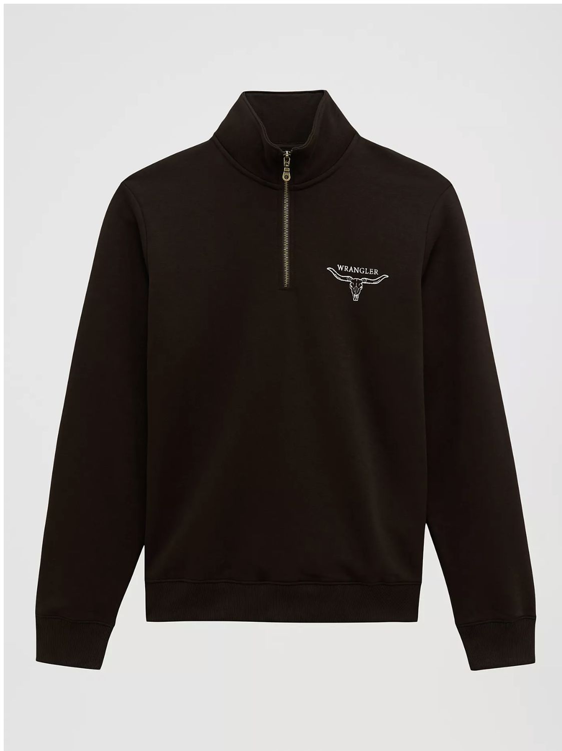 Wrangler LONGHORN WRANGLER QUARTER-ZIP FLEECE PULLOVER Chocolate torte