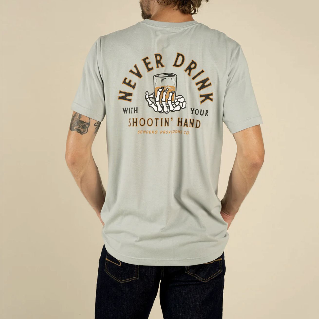 Sendero SHOOTIN' HAND T-SHIRT Big Sky Blue