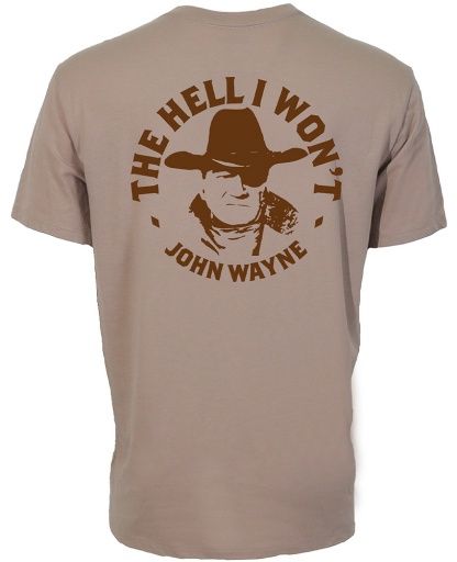 HOOEY "JOHN WAYNE" LIGHT BROWN POCKET T-SHIRT, Size: S
