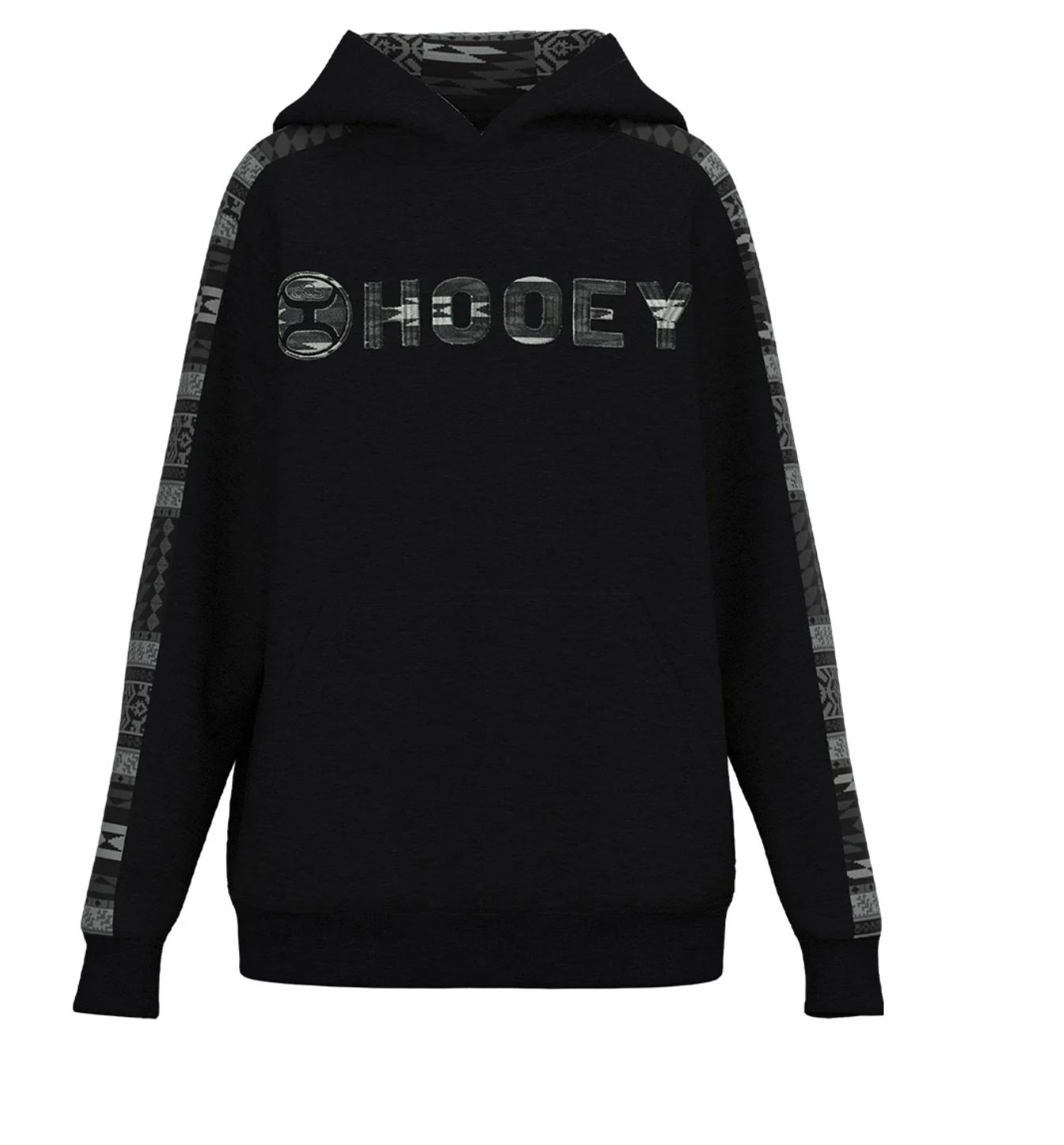 Hooey "CANYON" BLACK W/ GREY &amp; BROWN AZTEC HOODY