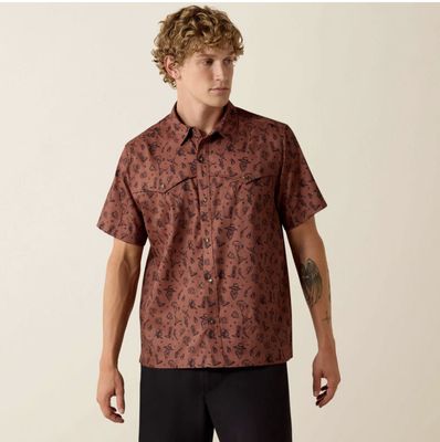Ariat Printed VentTEK Western Yoke Classic Fit Snap Shirt Soft Silt