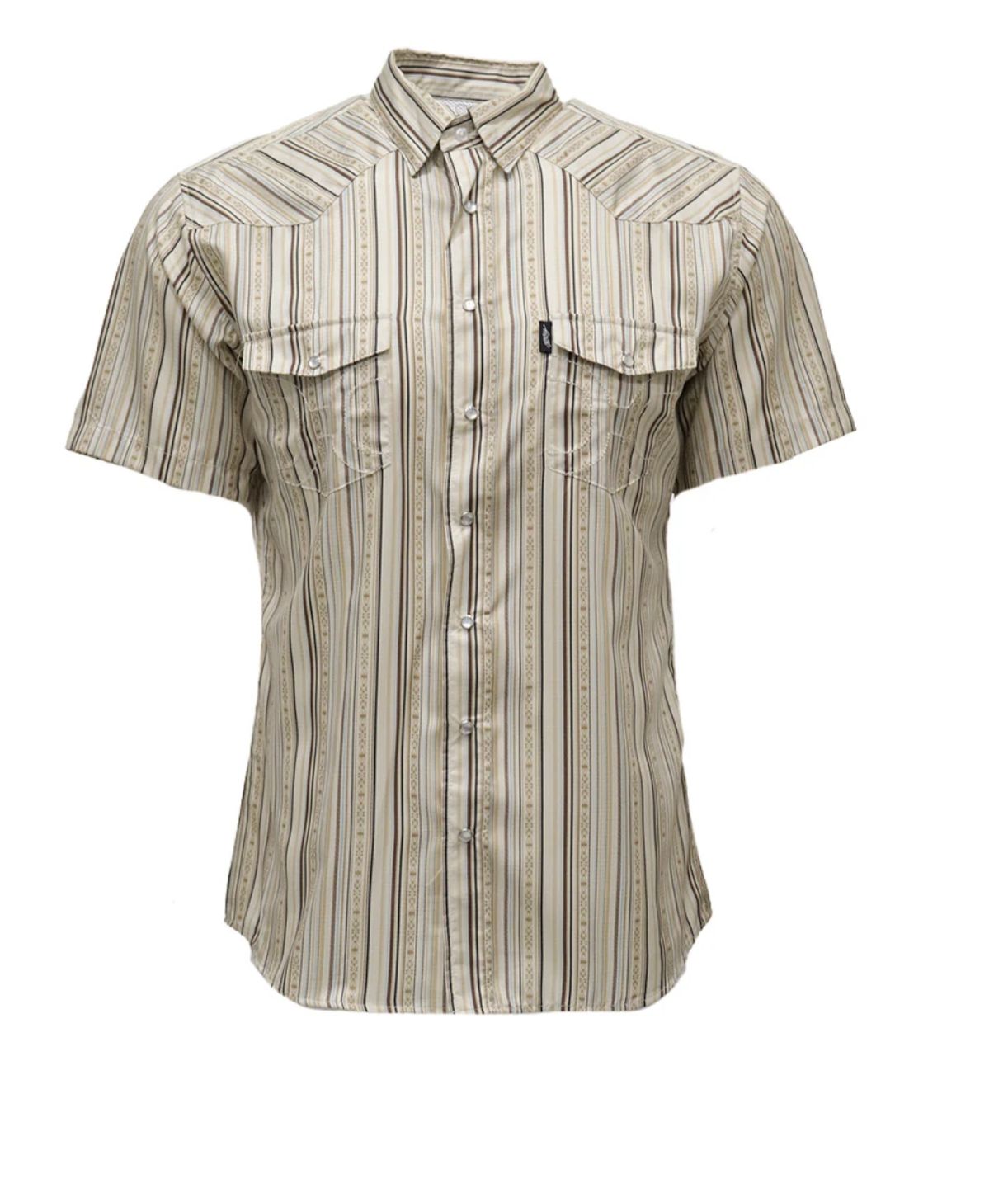 HOOEY "SOL" SHORT SLEEVE PEARL SNAP SHIRT CREAM/STRIPE