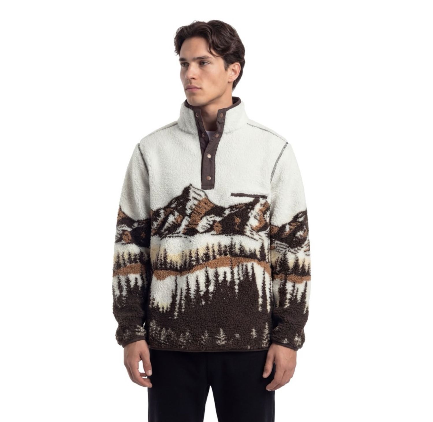 TEAMLTD Shop Peaks Sherpa Pullover - Brown
