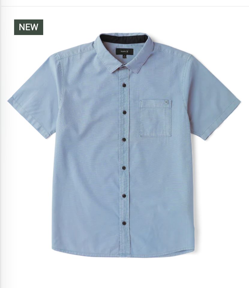 Roark Made To Fade Short Sleeve Button Up Shirt Washed Slate