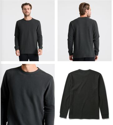 Roark Well Worn Thermal Long Sleeve Tee Onyx