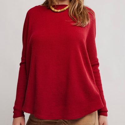 Free People Latte Blues Thermal Red