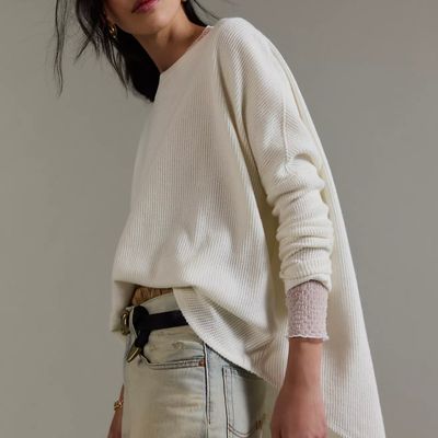 Free People Latte Blues Thermal Ivory