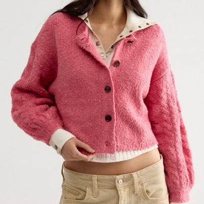 Free People Thistle Cardi Vintage Rose
