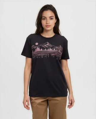 Tentree Scenic Fields T-Shirt Meteorite Black Mauve Stone