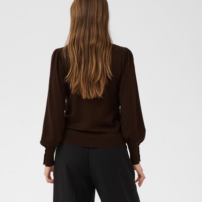 Kaffe Lizza Button Sweater Fudge