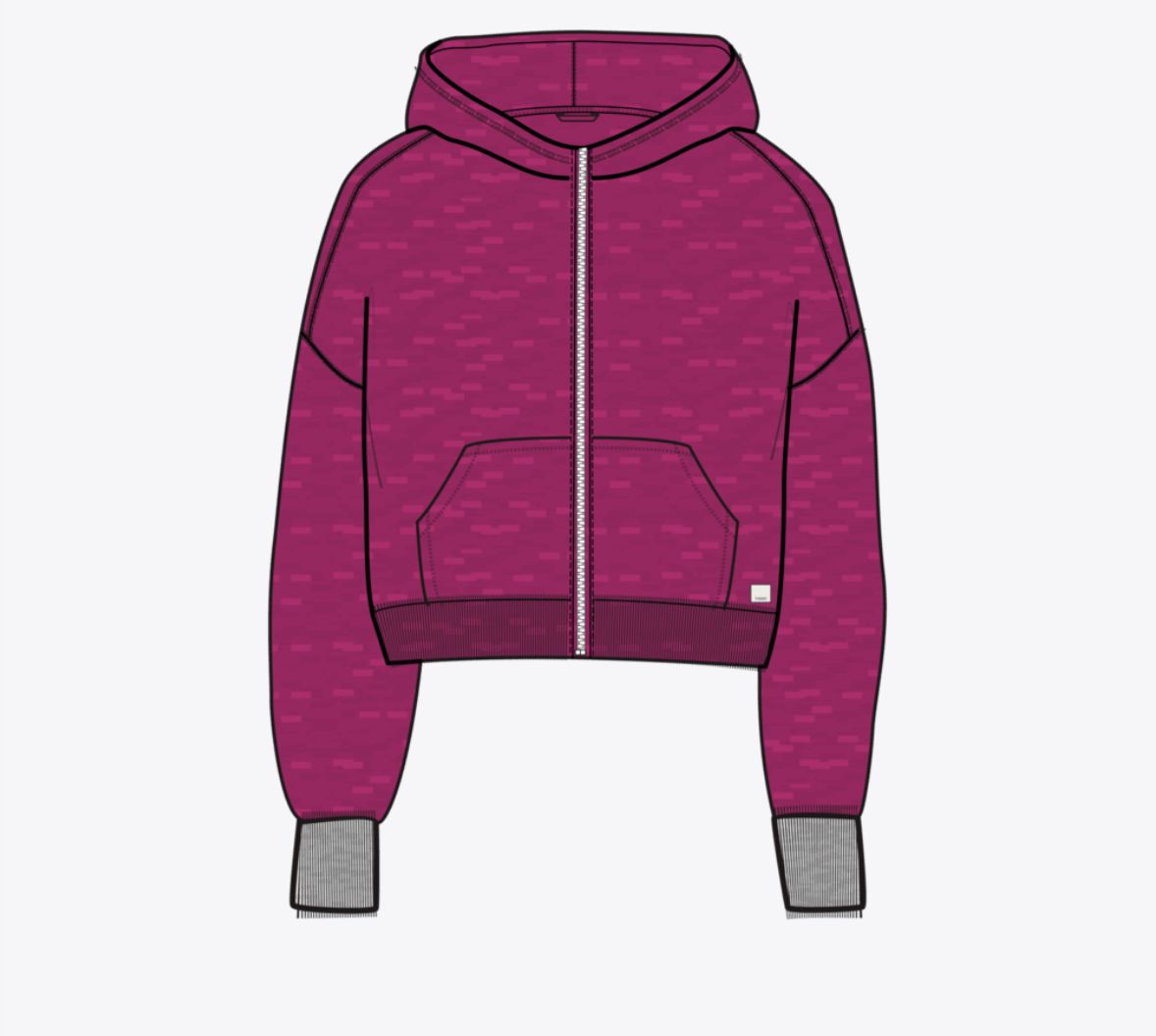 Vuori Halo Modern Full Zip Hoodie Dragonfruit