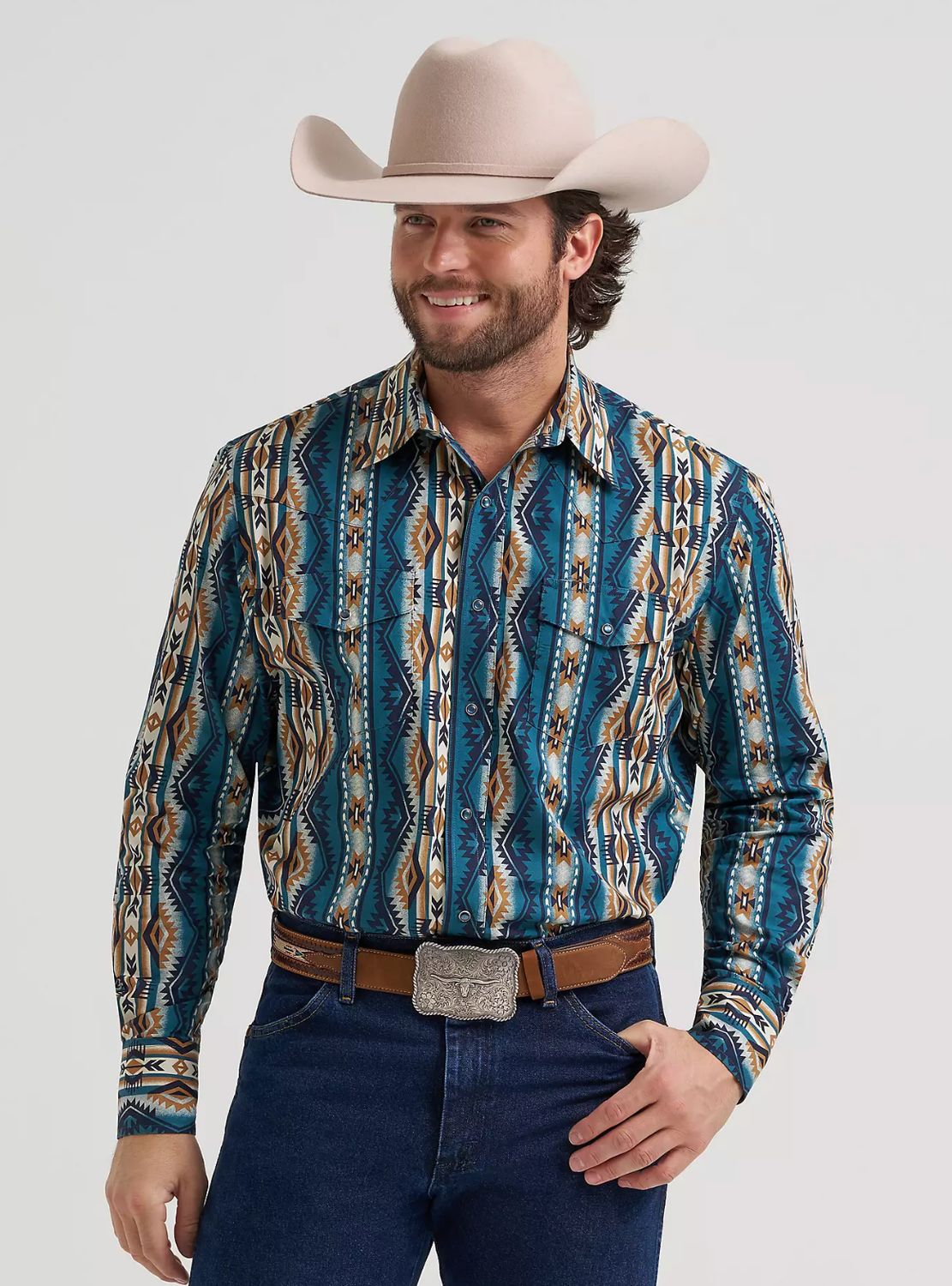 MEN'S CHECOTAH® LONG SLEEVE WESTERN SNAP PRINTED SHIRT High Desert