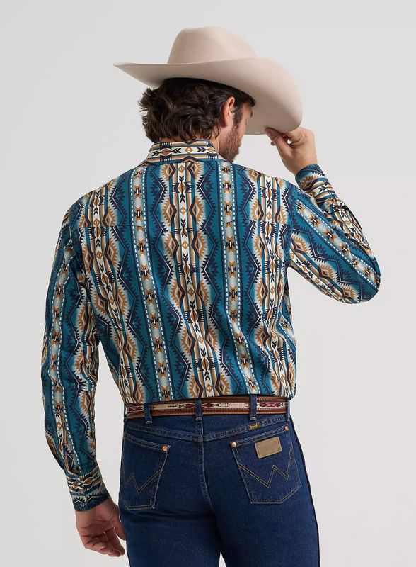 MEN'S CHECOTAH® LONG SLEEVE WESTERN SNAP PRINTED SHIRT High Desert