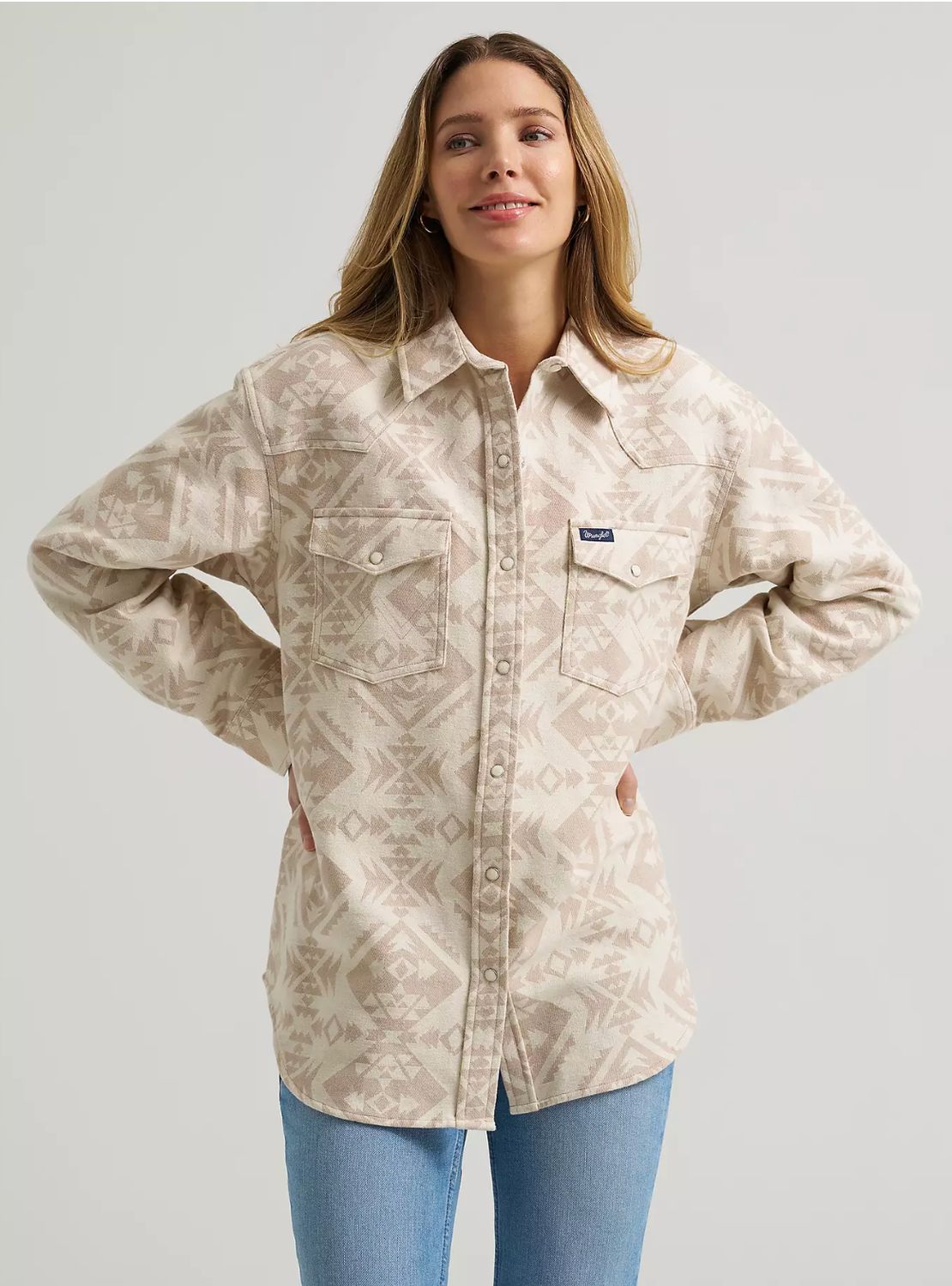 WRANGLER BOYFRIEND WESTERN SNAP SHIRT Cream