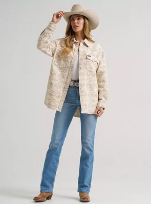 WRANGLER BOYFRIEND WESTERN SNAP SHIRT Cream