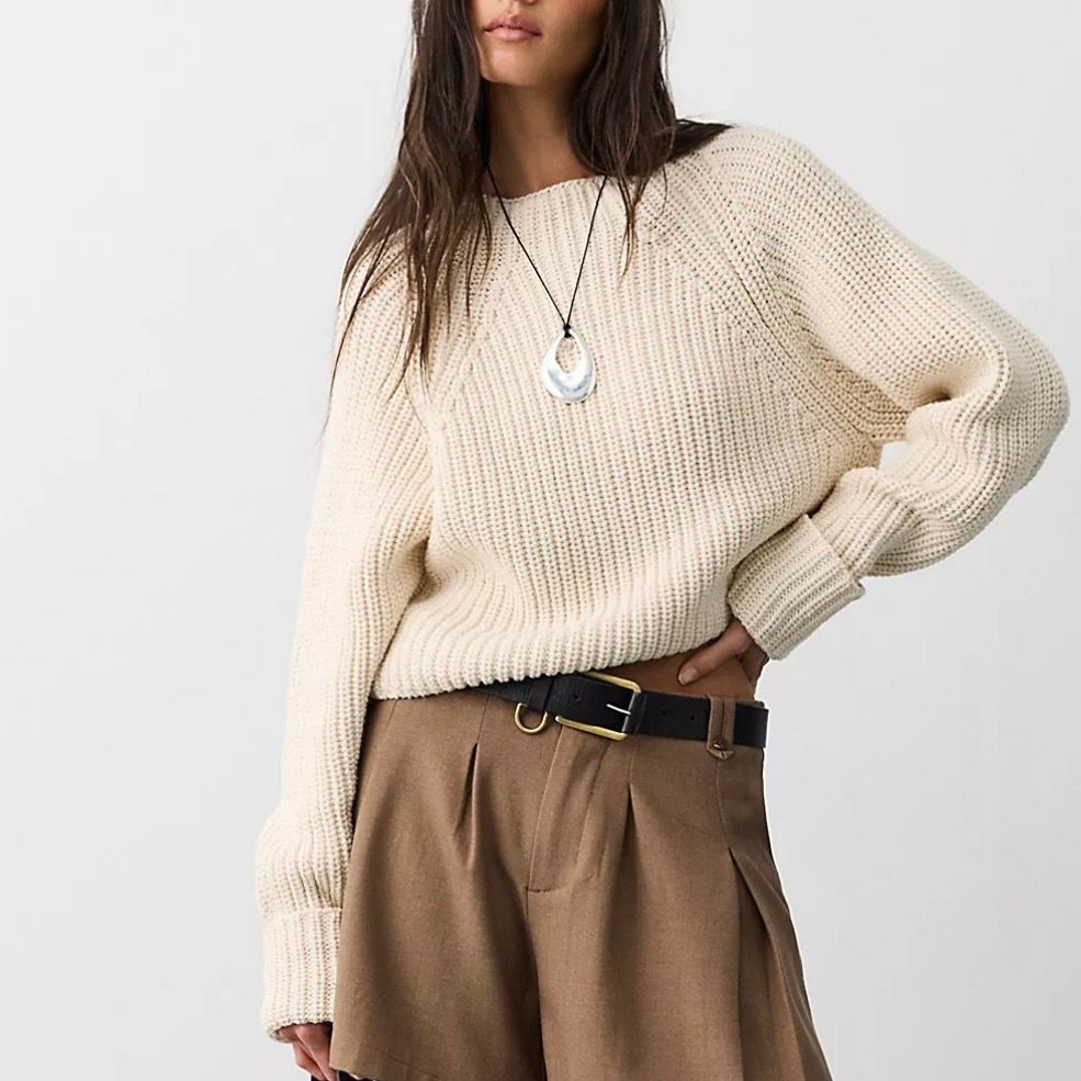 Free People Low Tide Pullover Marshmallow