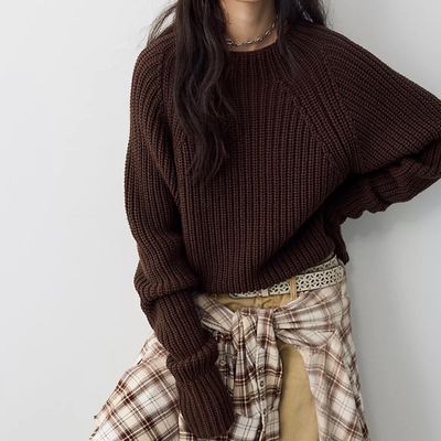 Free People Low Tide Pullover Chocolate