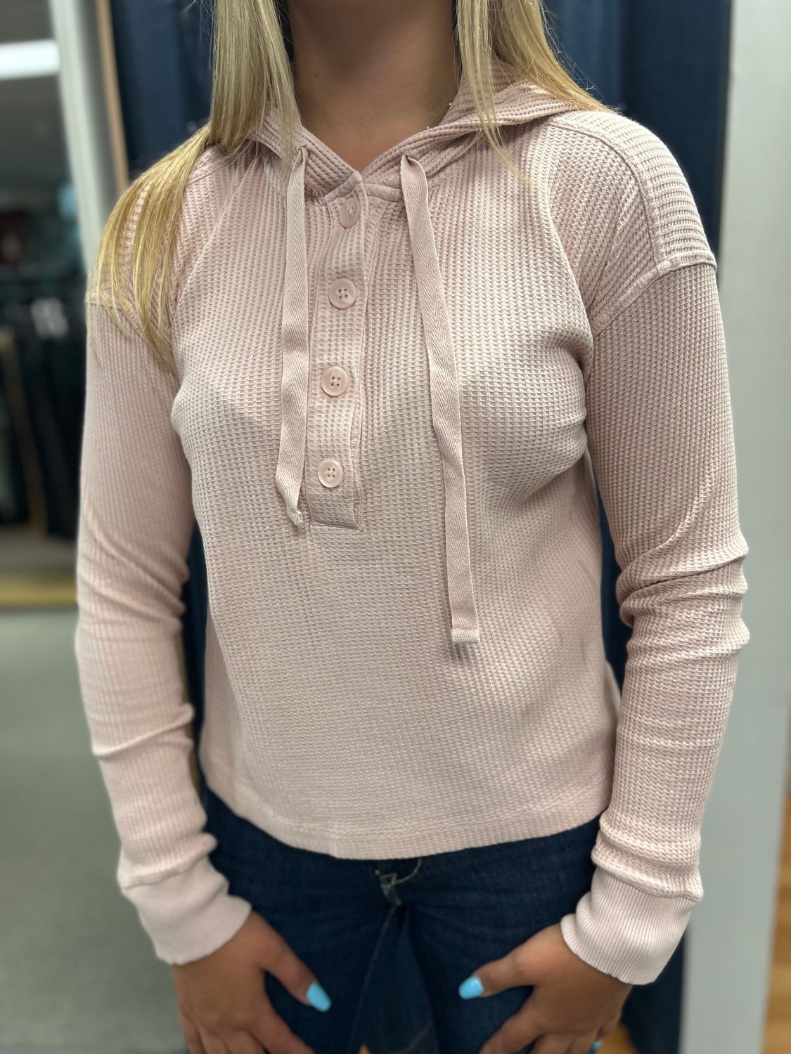 Bobi Button Front Hoodie