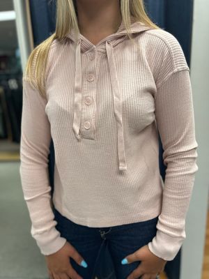 Bobi Button Front Hoodie