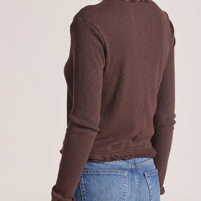 Bobi Ruffle Cardigan Brown