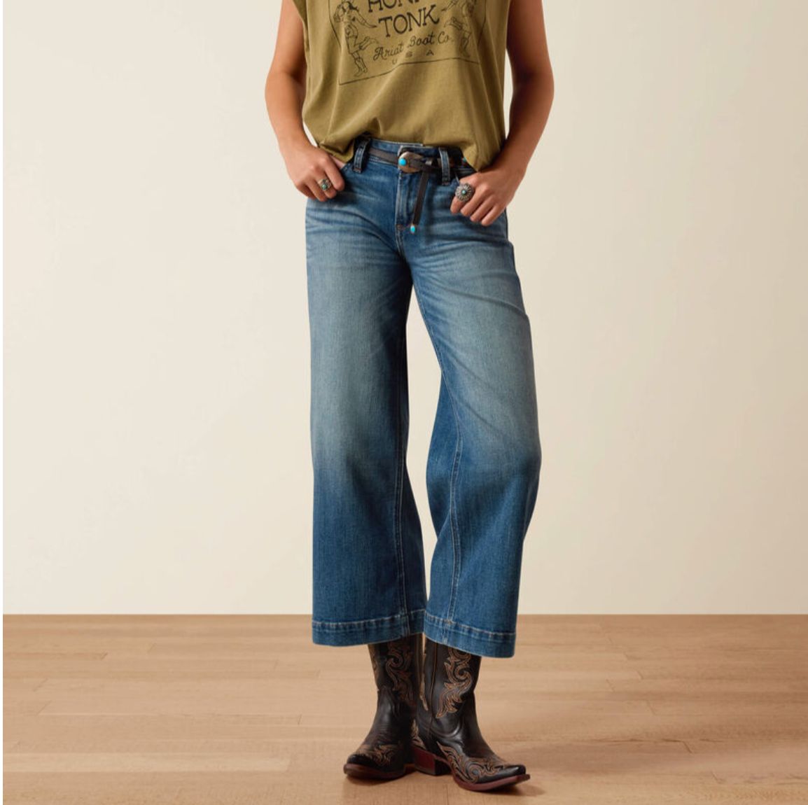 Perfect Rise Jazmine Wide Leg Crop Jeans