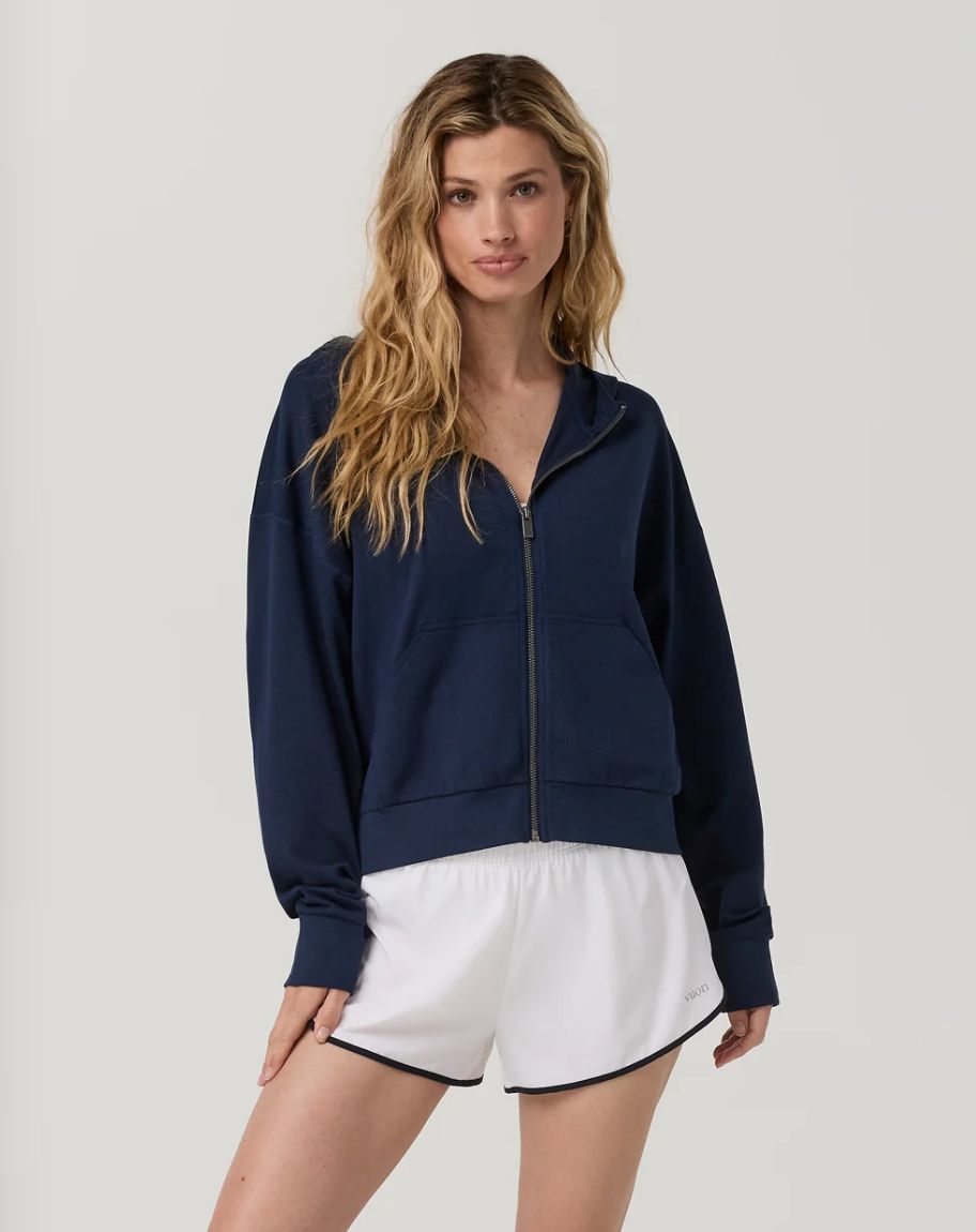Vuori Halo Modern Full Zip Hoodie Blue Coast