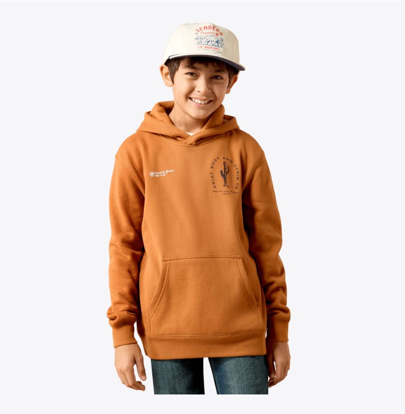 Ariat Boys  Cowboy Tough Hoodie Adobe
