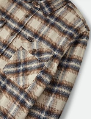 BOWERY FLANNEL Soft Brown Plaid