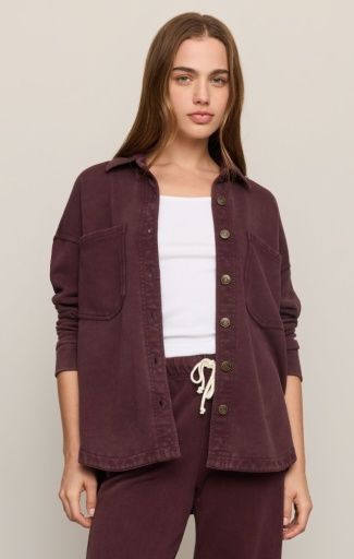 Z Supply ALL DAY KNIT JACKET Berry Noir, Size: XS
