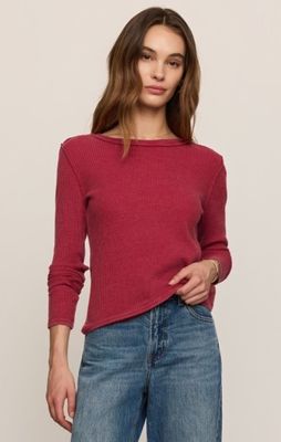 Z Supply ARLET MINI THERMAL TOP Red and Berry