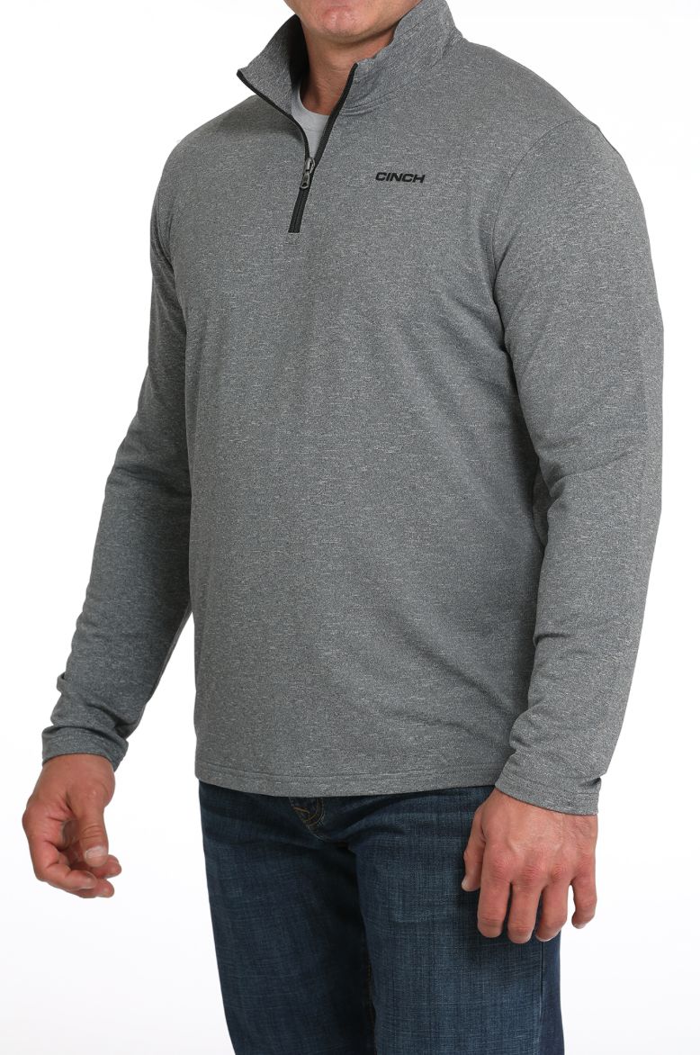 Cinch MENS 1/4 ZIP Heather Grey