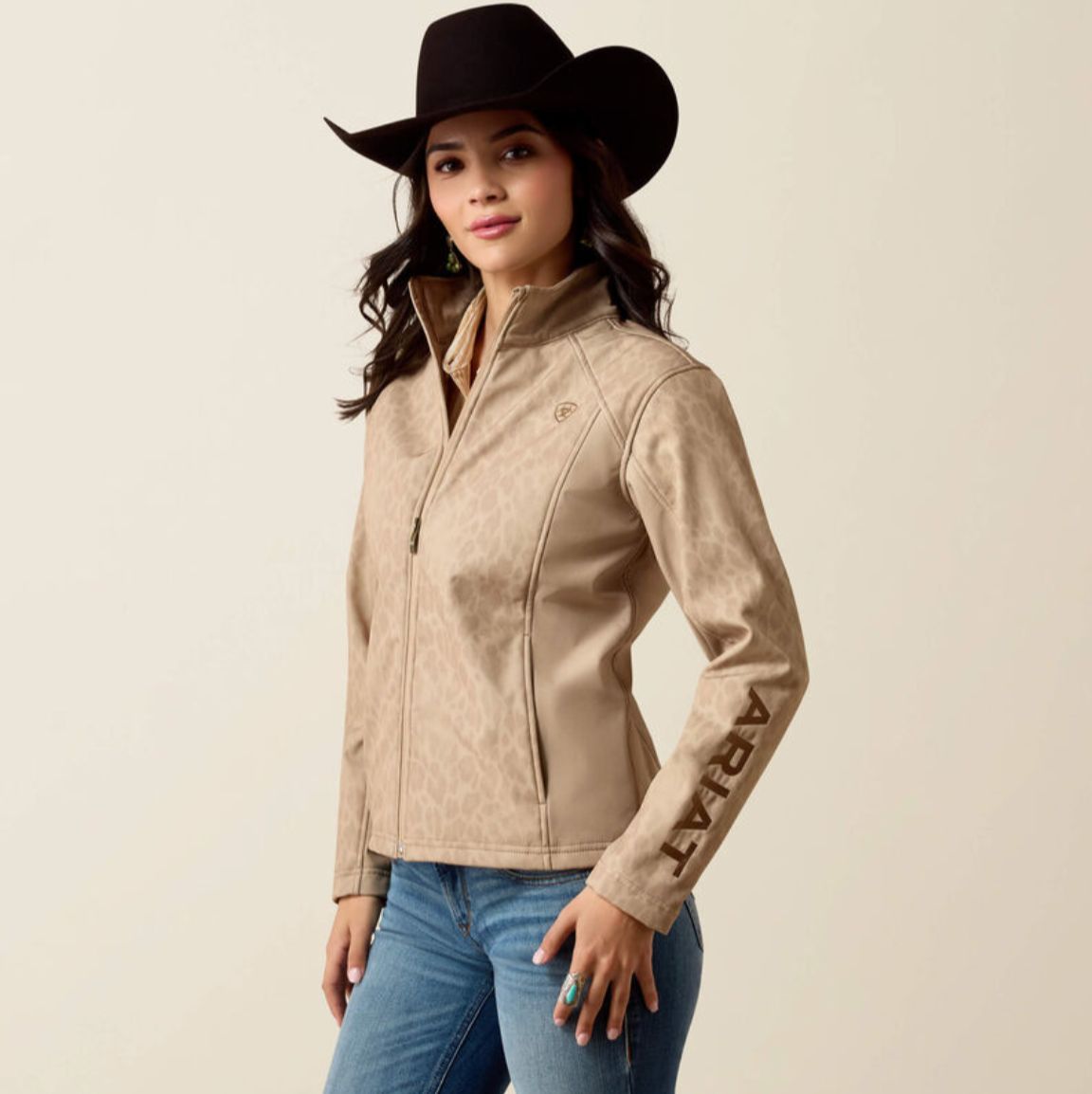 Ariat Logo Softshell Print Jacket Faded Leopard