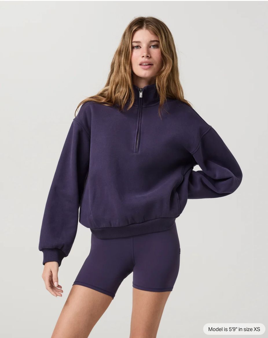Vuori Restore Oversized Half Zip Velvet Violet