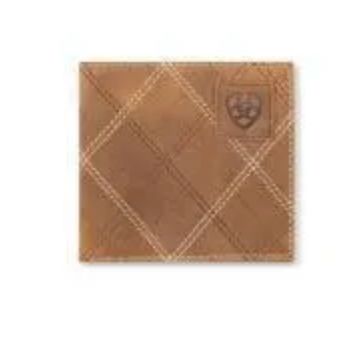 ARIAT LARGE BIFOLD CROSS STITCH PATCH MEDIUM BROWN