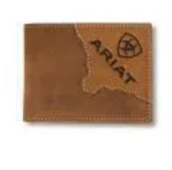 ARIAT BIFOLD WALLET TWO TONE LEATHER MEDIUM BROWN