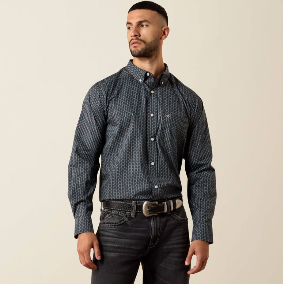 Ariat Wrinkle Free Barnaby Classic Fit ShirtPHANTOM PAISLEY PRINT
