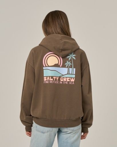 Salty Crew SUSHI ROLL HOODIE, Colour: WASHED BROWN, Size: XS