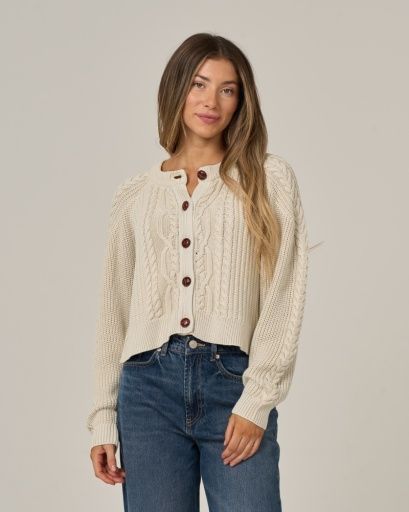 Salty Crew FISHERMAN CARDIGAN, Colour: STONE, Size: S