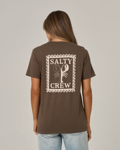Salty Crew LOBSTER ROLL B.F. TEE, Colour: WASHED BROWN, Size: S