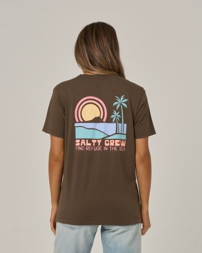 Salty Crew SUSHI ROLL B.F. TEE, Colour: WASHED BROWN, Size: XS
