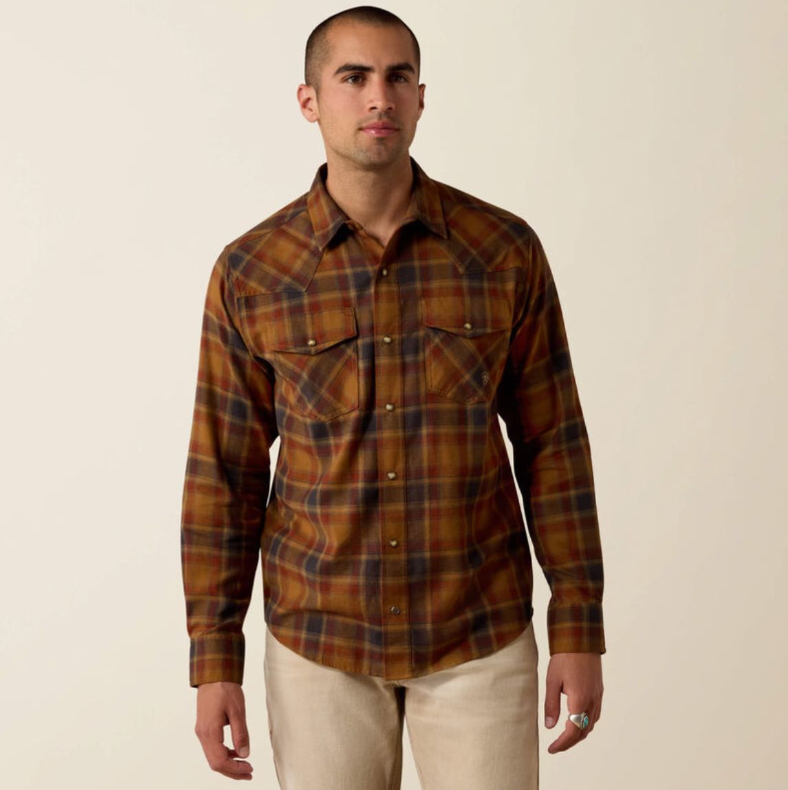 Ariat Retro Hynes Fitted Snap Shirt Rubber Plaid