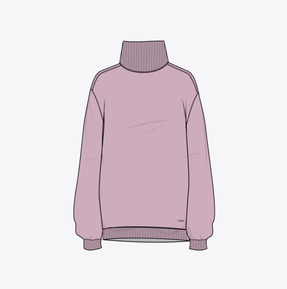 Vuori Restore OS Mock Neck Pink Taffy