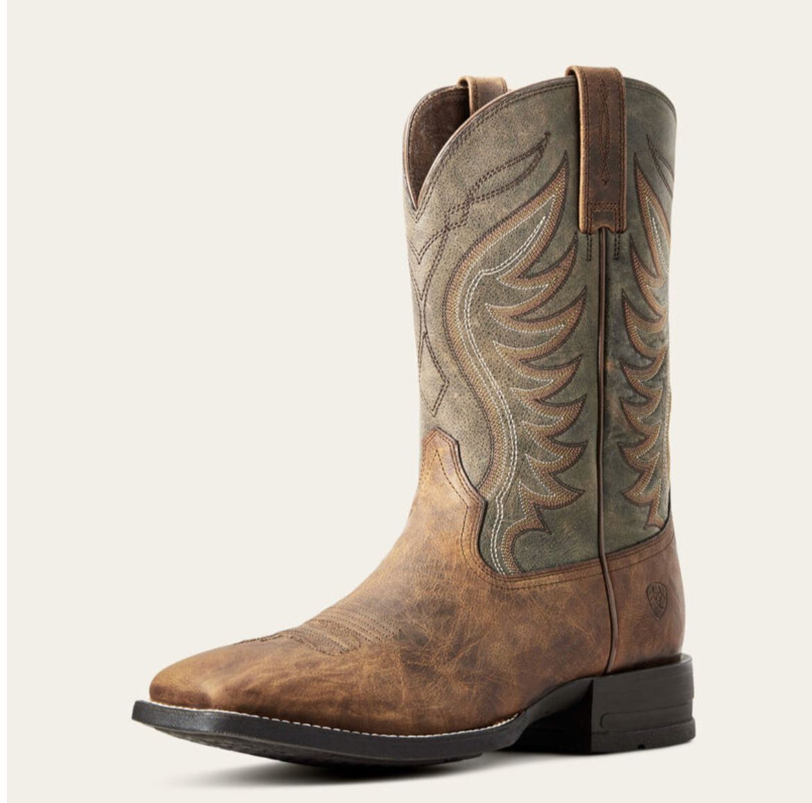 Ariat Amos Cowboy Boot SORREL CRUNCH|ARMY GREEN