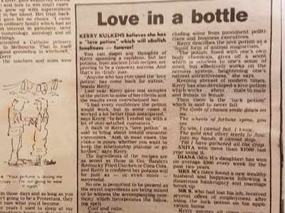 KERRY KULKENS WORLD FAMOUS LOVE AND LUCK POTIONS