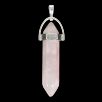 ROSE QUARTZ DD PENDANT SILVER