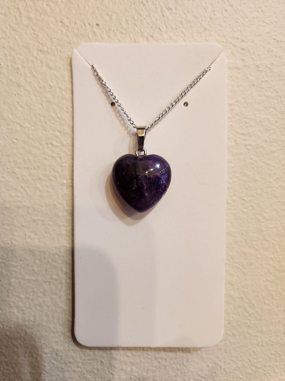 AMETHYST HEART PENDANT SILVER