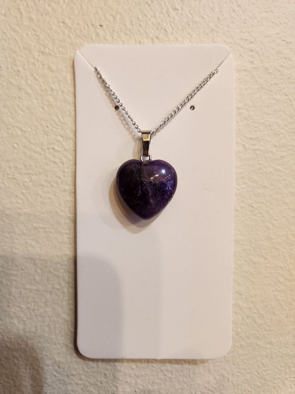 AMETHYST HEART PENDANT SILVER