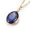 LAPIS LAZULI WIRE PENDANT GOLD